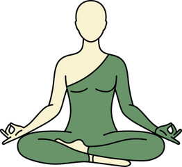 Meditative Yoga Pose Sketch