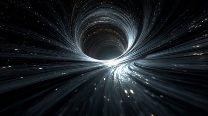 A mesmerizing journey through a cosmic tunnel, where time and space bend, creating a captivating abstract background for science fiction and beyond