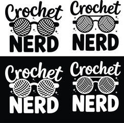 Crochet yarn ball glasses nerd craft