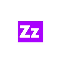A bright purple square with a white Zz in the center.