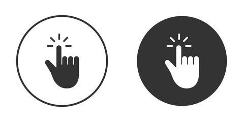 finger tap icon in black solid flat silhouette designs