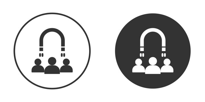 User engagement icon in black solid flat silhouette designs