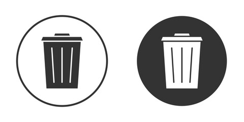 Trash icon in black solid flat silhouette designs
