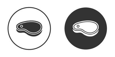 Steak icon in black solid flat silhouette designs