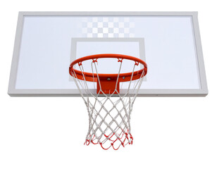 Naklejka premium “Overhead View of Classic Basketball Rim with Bright Orange Net, PNG”.