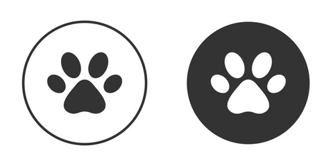 Paw icon in black solid flat silhouette designs