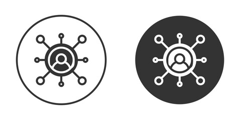 Network icon in black solid flat silhouette designs