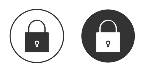 Lock closed icon in black solid flat silhouette designs