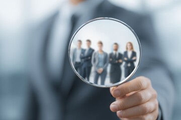 Insightful leader using mirror to help team recognize their collective power and unity