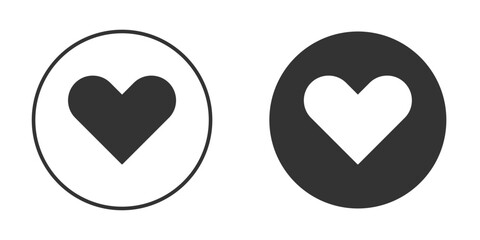 Heart icon in black solid flat silhouette designs