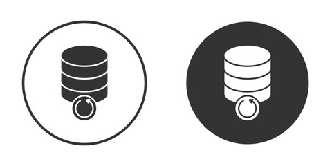 Data backup icon in black solid flat silhouette designs