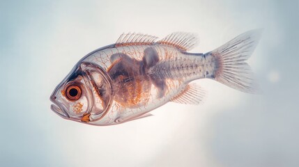 Fototapeta premium A stunning image of a transparent fish, showcasing its intricate inner workings and delicate beauty.