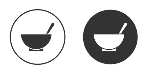 Bowl of soup icon in black solid flat silhouette designs