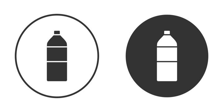 Bottle icon in black solid flat silhouette designs