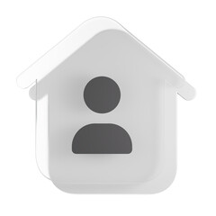 Home roof user glass white and black 3d png transparent image