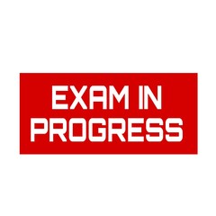 Exam in progress isolated on white background 
