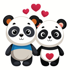 Obraz premium Cute cartoon panda illustration and playful designs.