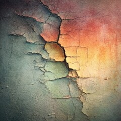 Obraz premium Cracked, weathered surface with vibrant color shifts