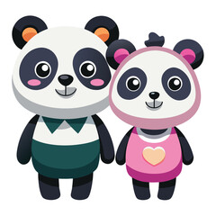 Fototapeta premium Cute cartoon panda illustration and playful designs.