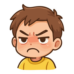 Chibi sticker with expression of angry vector design