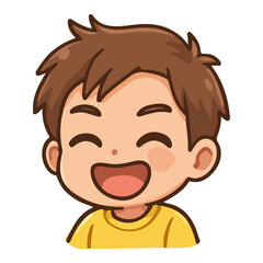 Chibi sticker with expression of laughing vector design