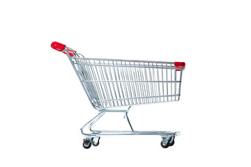 Empty shopping cart on black background