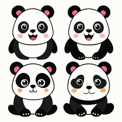 Fototapeta premium Cute cartoon panda illustration and playful designs.