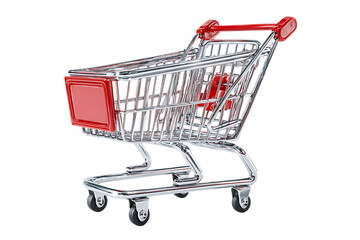 Small shopping cart isolated on black background