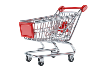 Small shopping cart isolated on black background