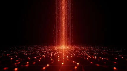 Warning signal of digital leak with orange vertical beam