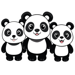 Fototapeta premium Cute cartoon panda illustration and playful designs.