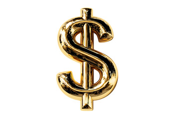 Gold dollar sign on black background