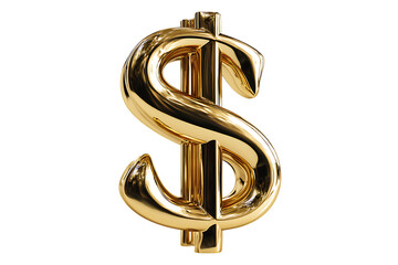 Gold dollar sign on black background