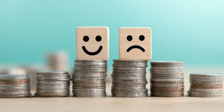 The emotional balance between success and failure in finance.