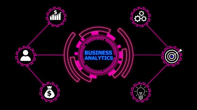 Internet, business, Technology and network concept. Business Analytics is the process of collecting, analyzing, and interpreting data to make informed business decisions.