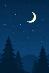 Fototapeta premium christmas night landscape