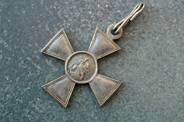 The St. George's Cross is an imperial insignia of the Order of St. George.Silver cross award.