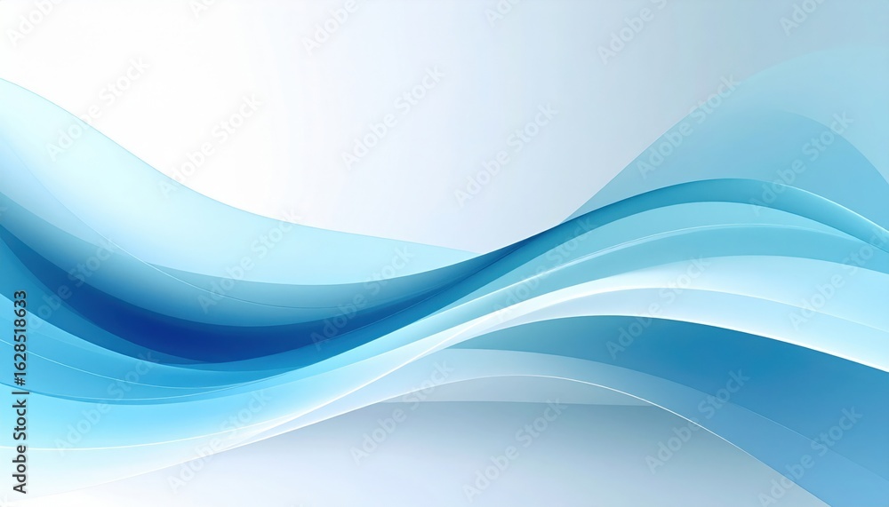 Poster dynamic blue wave patterns abstract digital art graphic design contemporary high-resolution creative