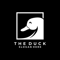 Duck Head logo design icon. Duck apps logo design vector template