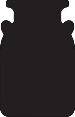 Milk Can – Vintage Metal Container Silhouette Vector on White Background