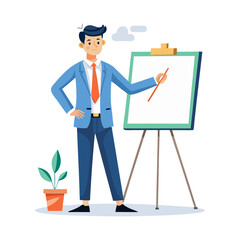 Business Leader Presenting Future Vision on Whiteboard – Strategic Planning, Corporate Vision, Team Alignment, Leadership Goals, and Company Direction