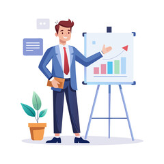 Business Leader Presenting Future Vision on Whiteboard – Strategic Planning, Corporate Vision, Team Alignment, Leadership Goals, and Company Direction