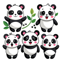 Cute cartoon panda illustration and playful designs.
