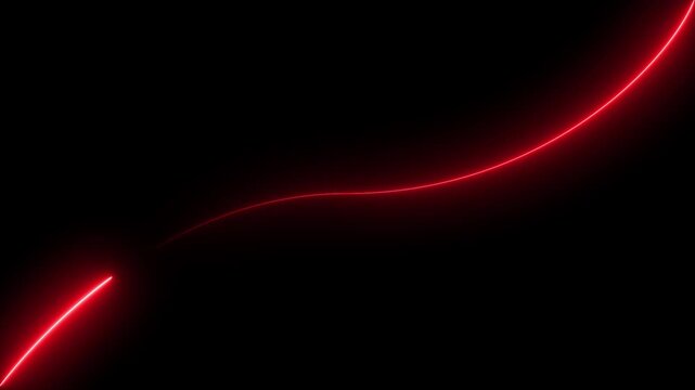 4K Abstract glowing neon lights blinking lines moving animation. neon lines waving copy space Seamless loop animation. Abstract equalizer background. Red neon curve line modern motion design. 