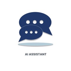Modern AI assistant icon with chat bubbles representing virtual assistant, chatbot, tech support, and digital communication. Ideal for apps, websites, and AI-related content.