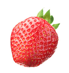 One fresh ripe strawberry isolated on white