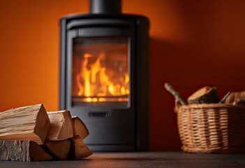 Cozy wood-burning stove
