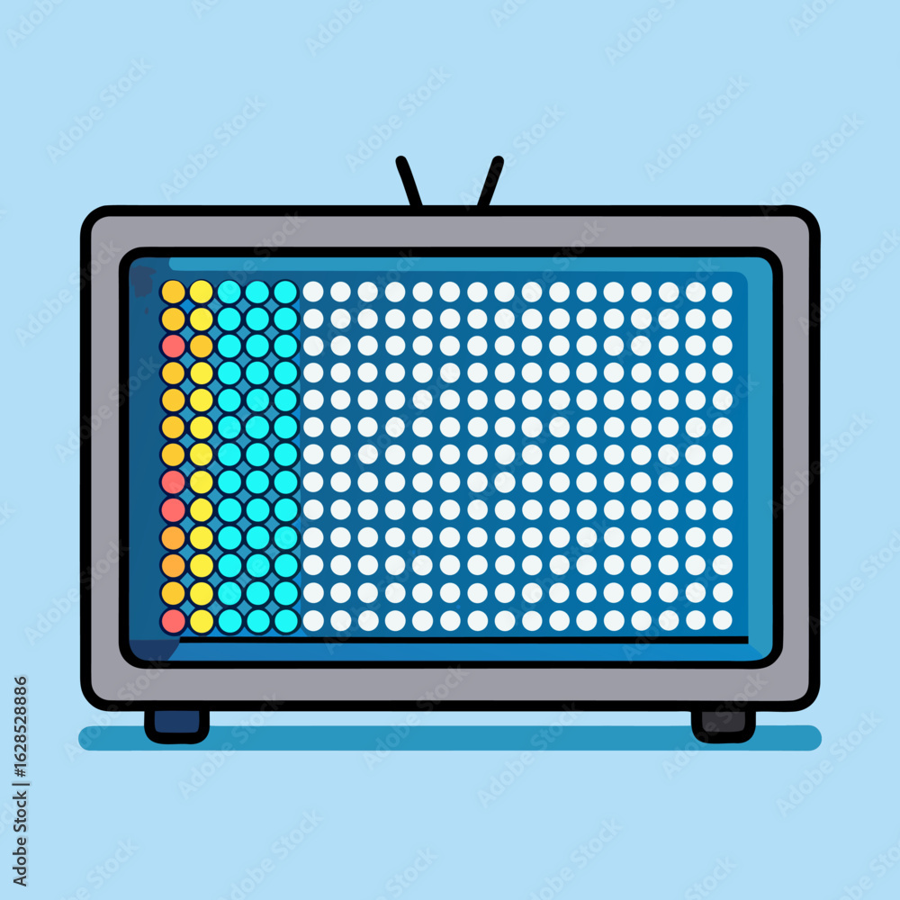 Poster digital led screen texture with illuminated dots on a light background