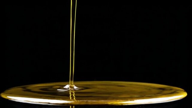 Flowing Liquid Close-up of a golden fluid pouring out