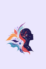 Obraz premium Light, Enlightenment, God, Psychology, Woman, Girl, Man, Mind, Thoughts, Consciousness, Knowledge, Vector, Artwork
